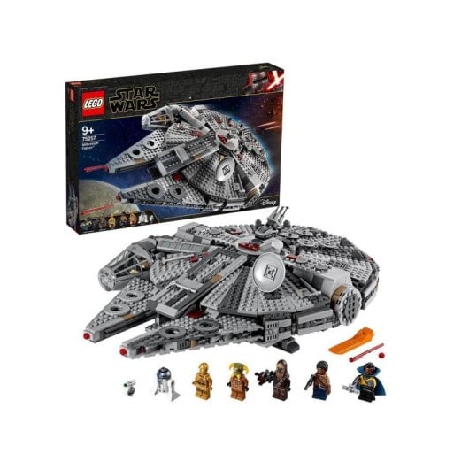 Kit de construcción LEGO Star Wars 75257 Halcón Milenario de El Ascenso de Skywalker (1351 piezas)