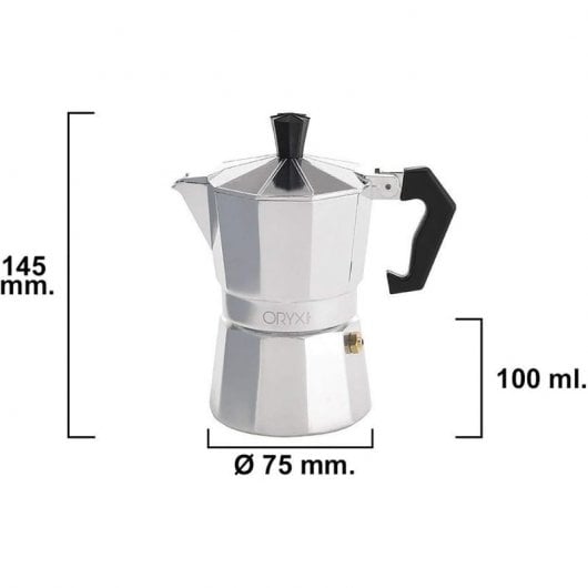 Oryx Cafetière Italienne Classique 2 Tasses Argent