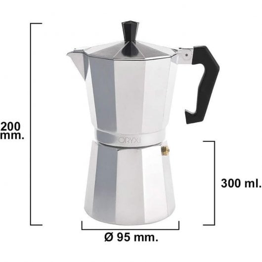 Oryx Classic Cafetera Italiana 6 Tazas Plata