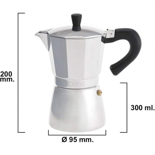 Oryx Cafetière Italienne 6 Tasses Argent