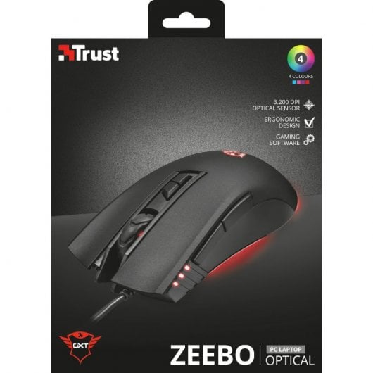 Trust GXT 121 Zeebo Ratón Gaming 3200 DPI Negro