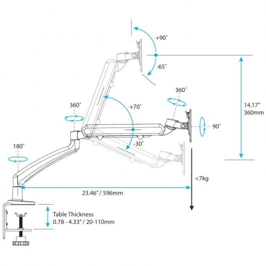 Startech Soporte de Mesa Monitor 12"-34" VESA 100x100 Máx 7Kg