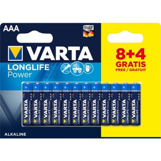 Varta Long Life Power Pack 12 Pilas AAA LR03