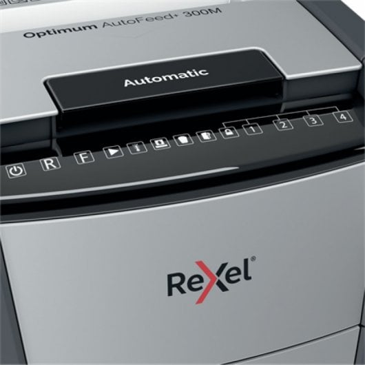 Rexel AutoFeed+ 300M Aktenvernichter Mikrogeschnittene Zerkleinerung 55 dB 23 cm Schwarz, Grau