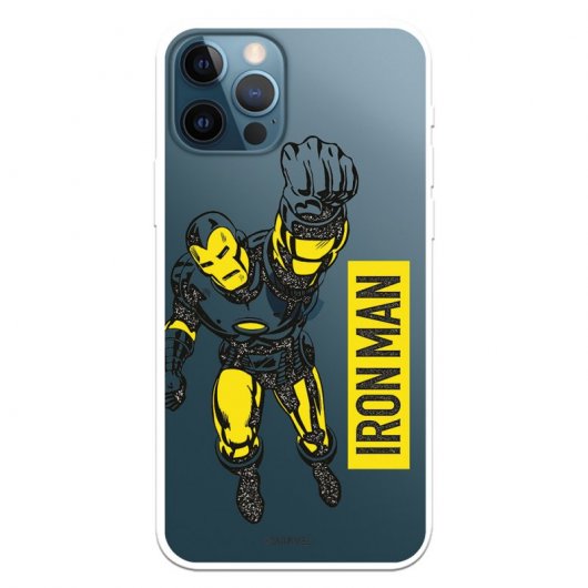 Funda Oficial de Marvel Iron Man Yellow Transparente para iPhone 12