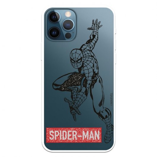 Funda Oficial de Marvel Spider-Man Logo Rojo Transparente para iPhone 12