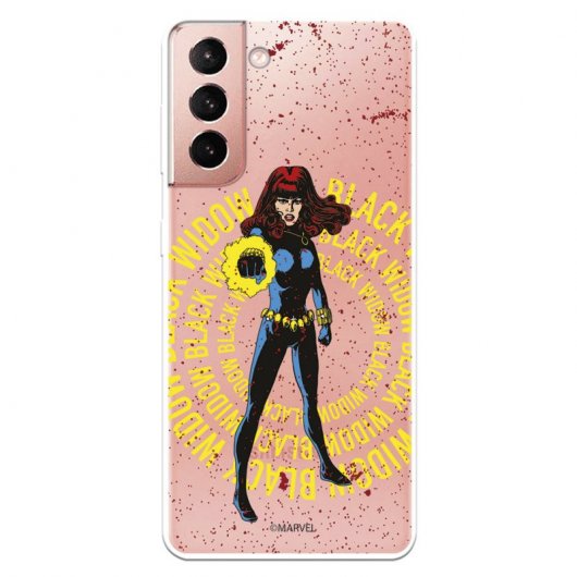 Funda Oficial de Marvel Black Widow Color Transparente para Samsung Galaxy S21