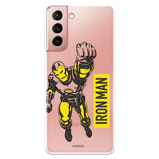 Funda Oficial de Marvel Iron Man Amarillo Transparente Marvel para Samsung Galaxy S21