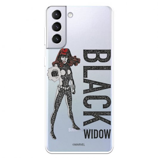 Funda Oficial de Marvel Black Widow Punch Transparente Marvel para Samsung Galaxy S21 Plus
