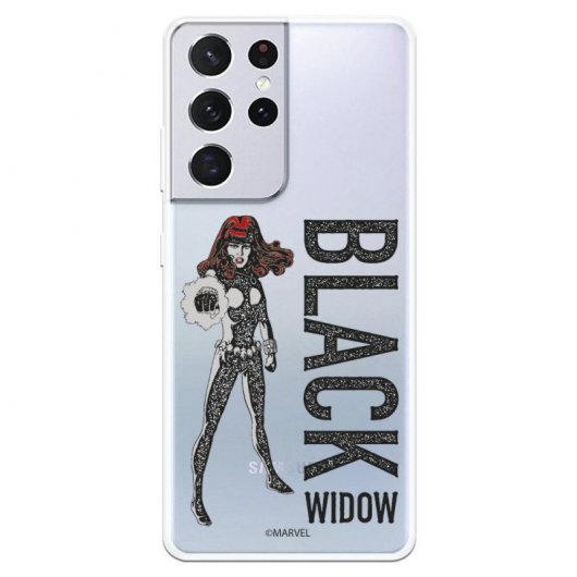 Funda Oficial de Marvel Black Widow Punch Transparente Marvel para Samsung Galaxy S21 Ultra