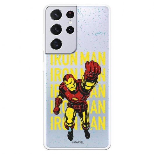 Funda Oficial de Marvel Iron Man Transparente para Samsung Galaxy S21 Ultra