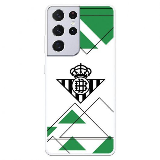 Funda del Betis Escudo Negro fondo Verdiblanco Licencia Oficial Real Betis Balompié para Samsung Galaxy S21 Ultra