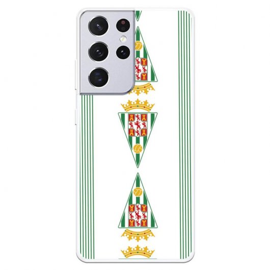 Funda del Córdoba Patrón Escudos Verticales Licencia Oficial Córdoba CF para Samsung Galaxy S21 Ultra