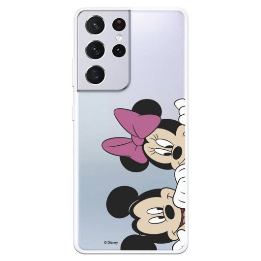Funda Oficial de Disney Mickey y Minnie Asomados Clásicos Disney para Samsung Galaxy S21 Ultra