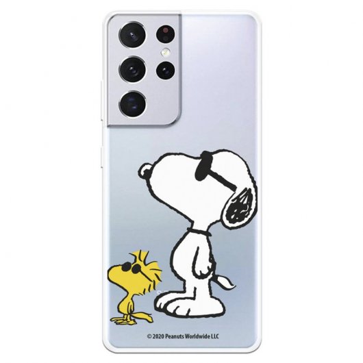 Funda Oficial de Peanuts Woodstock y Snoopy Posado para Samsung Galaxy S21 Ultra