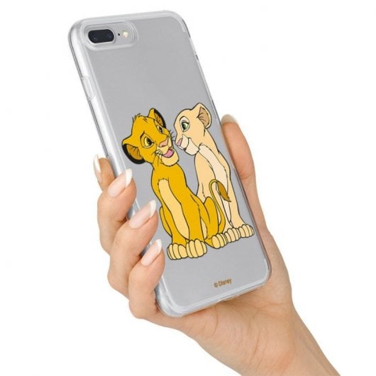 Funda Oficial de Disney Simba y Nala Silueta El Rey León para Samsung Galaxy S21 Plus