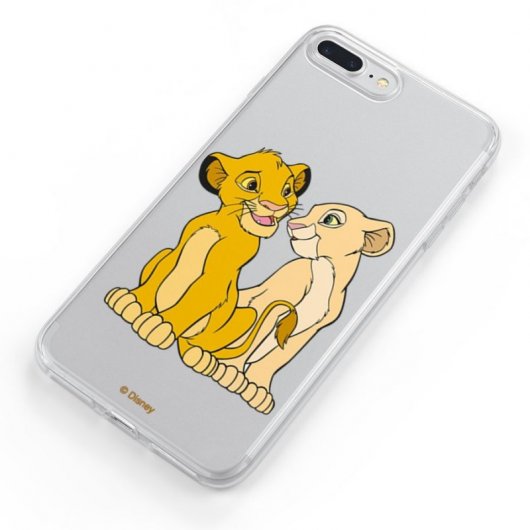 Funda Oficial de Disney Simba y Nala Silueta El Rey León para Samsung Galaxy S21 Plus