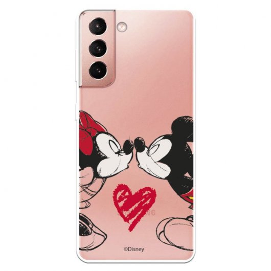 Funda Oficial de Disney Mickey y Minnie Beso. Clásicos Disney para Samsung Galaxy S21