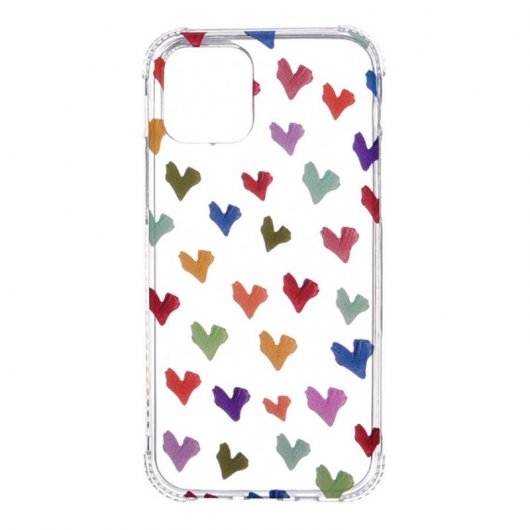 Funda Dibujo Corazones Paint para iPhone 12