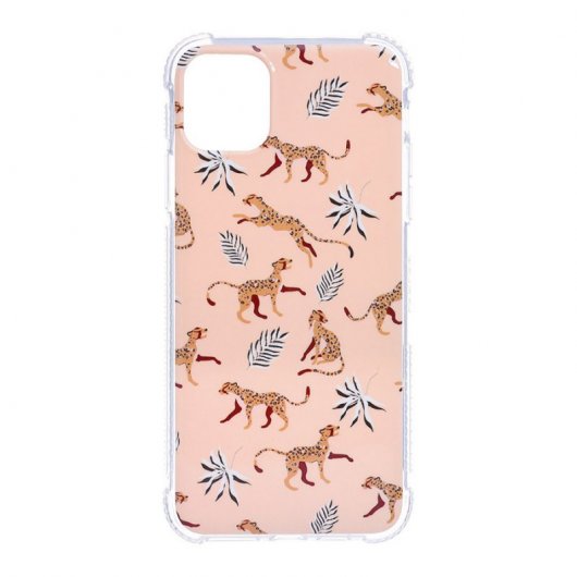 Funda Dibujo Leopardo Fondo Beige para iPhone 12