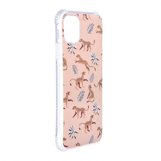 Funda Dibujo Leopardo Fondo Beige para iPhone 12