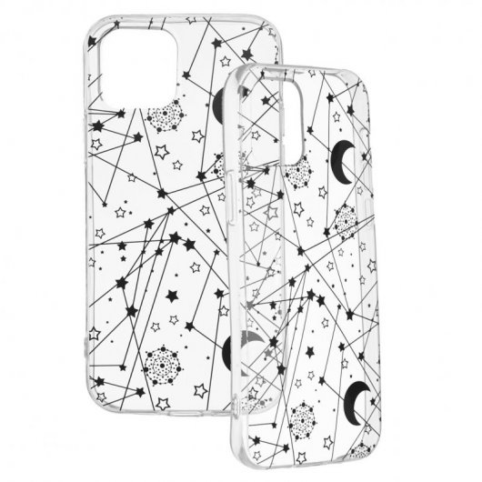 Funda Dibujo Constelación Negra para iPhone 12