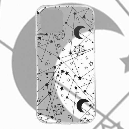 Funda Dibujo Constelación Negra para iPhone 12