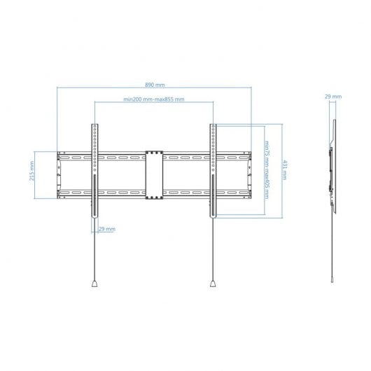 TooQ LP4390F-B Soporte TV 43"/90" VESA 800x400 Max 70kg