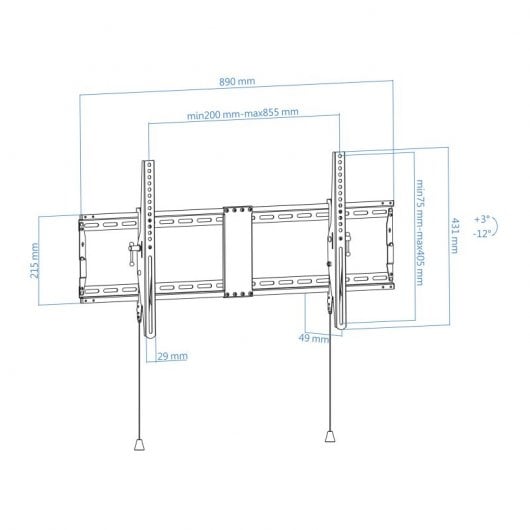 TooQ LP4391T-B Soporte Inclinable para TV 43"/90" VESA 800x400 Max 70kg