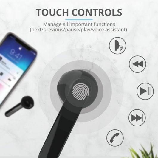 Trust Primo Touch Auriculares Bluetooth Negros