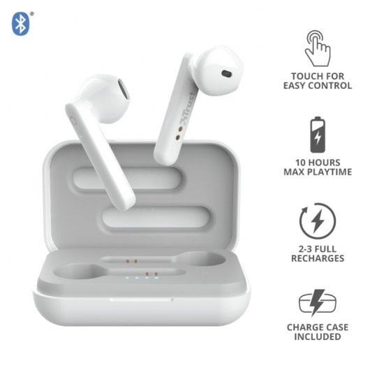 Trust Primo Touch Auricolare True Wireless Stereo (TWS) In-ear Musica e Chiamate Bluetooth Bianco