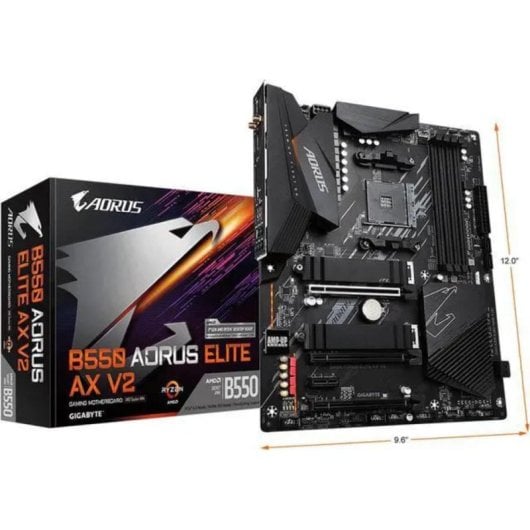 Motherboard Gigabyte B550 AORUS ELITE AX V2 AMD B550 AM4 DDR4 ATX WiFi 6E RGB