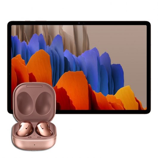 Samsung Pack Galaxy Tab S7 Plus 12.4" 256GB 5G Bronce + Galaxy Buds Live Bronce