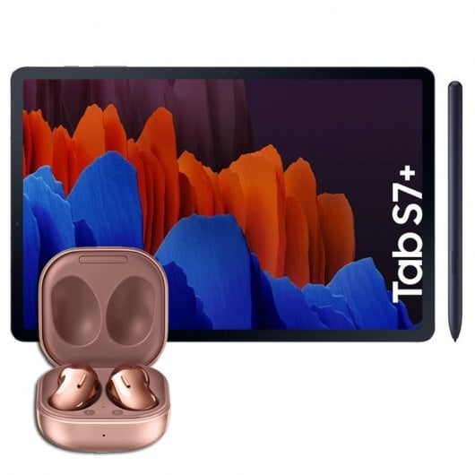 Samsung Pack Galaxy Tab S7 Plus 12.4" 6GB/128GB Wifi Preto + Galaxy Buds Live Bronze
