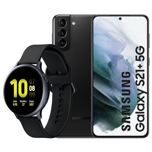 Samsung Pack Galaxy S21 Plus 5G 256GB 6,7'' Preto + Galaxy Watch Active2 Bluetooth 44 mm Alumínio Preto