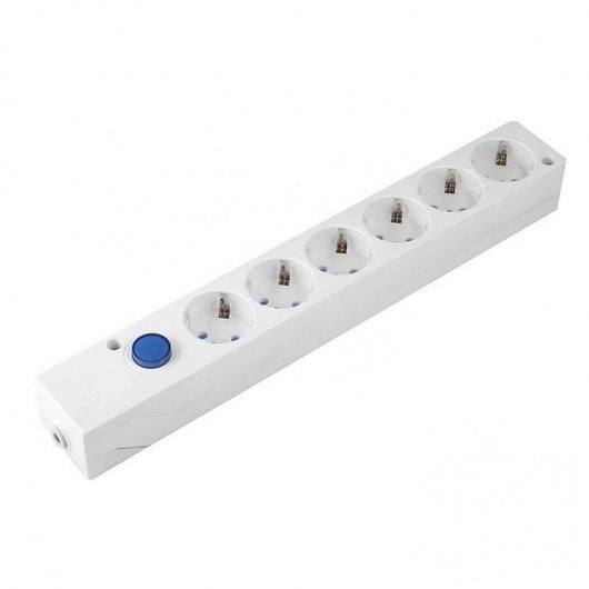 Simon Multifix Regleta sin Cable 6 Tomas con Interruptor Blanca