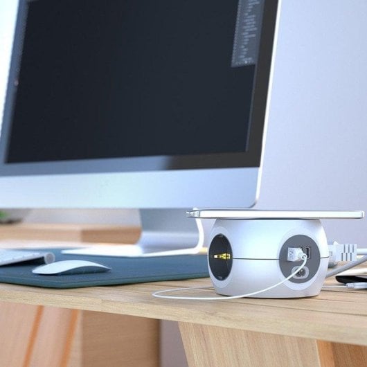 Multiprise Simon CombiBall 3 Prises 3 USB Charge Induction 1,4 m Antidérapant