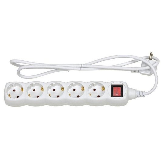 Multiprise Simon Brico 5 Prises avec Interrupteur et Terre 1,5 m Blanc