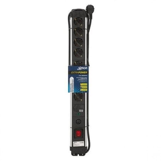Multipresa Simon Brico Extrapower 8 prese alluminio protezione interruttore cavo 1,5 m