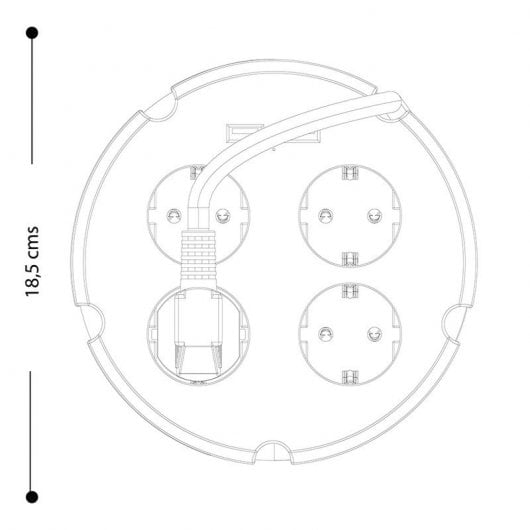 Multiprise Circulaire Simon Brico 4 Prises + 2 USB 1,5m