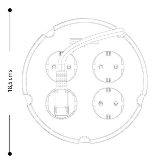 Steckdosenleiste Simon Brico Circular 4 Steckplätze 2 USB-A Schalter Wandmontage