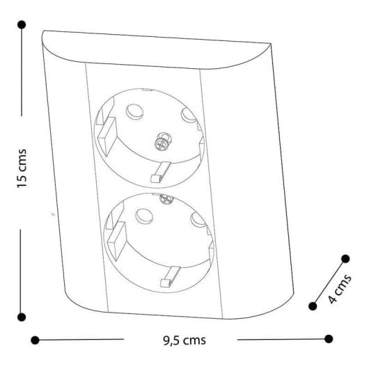 Régua de tomadas Simon Brico 2 Tomadas Schuko Embutir Proteção Crianças 16A 250V