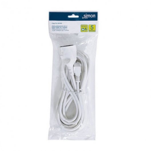 Rallonge d'alimentation Schuko Simon Brico 5 m Blanc