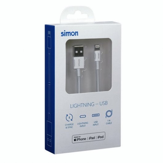Cavo Lightning Simon a USB 2.0 maschio/maschio 1 m bianco