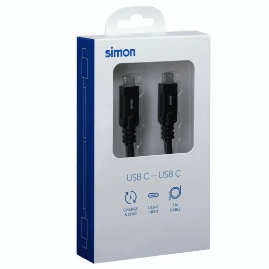 Cavo USB-C 3.1 maschio/maschio Simon 1 m nero