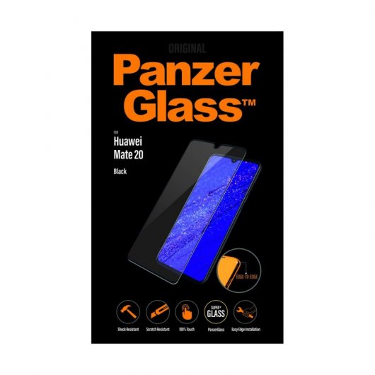 Panzer Glass Protector Cristal Templado Antibacteriano Negro para Huawei Mate 20