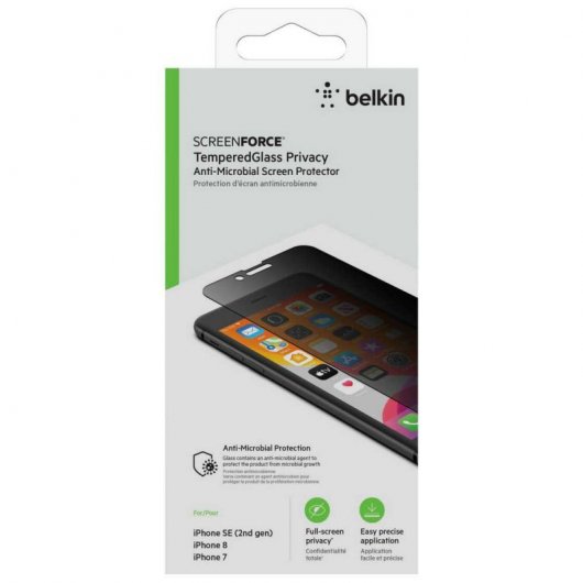 Belkin TemperedGlass Privacy Protector Cristal Templado Negro para iPhone SE/8/7/6S/6