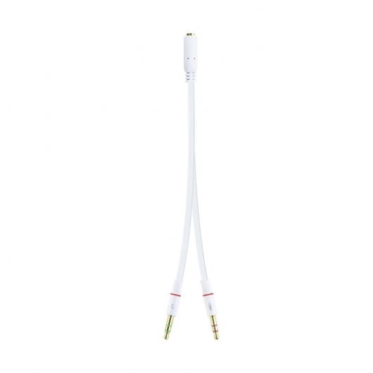 Nanocable Cable Audio Jack 3.5 a 2xJack 3.5 Macho/Hembra 20cm Blanco
