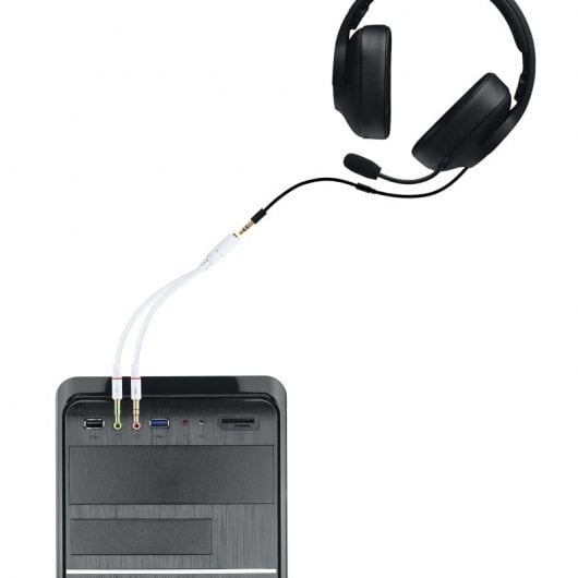 Nanocable Cable Audio Jack 3.5 a 2xJack 3.5 Macho/Hembra 20cm Blanco