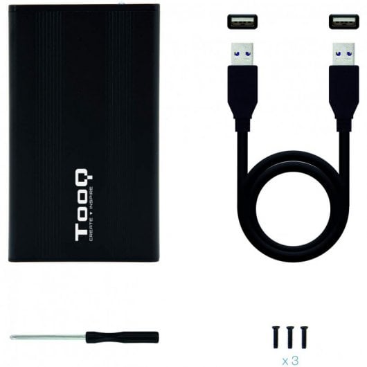 TooQ TQE-2510B Custodia per disco rigido 2,5" SATA USB 2.0 Nero